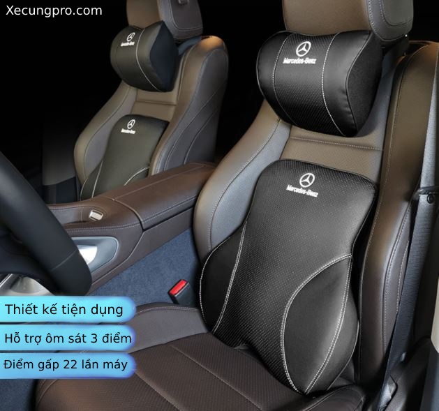 Gối Tựa Chống Mỏi Lưng Cổ Cao Su Non Mercedes Benz (1 cặp)